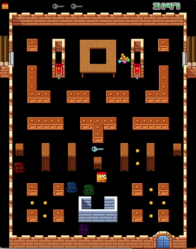 Printscreen from the game Pacooman showing the exit key